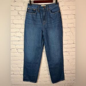 Madewell Women's Baggy Straight High Rise Jeans Dark Worn Indigo Wash Size‎ 28